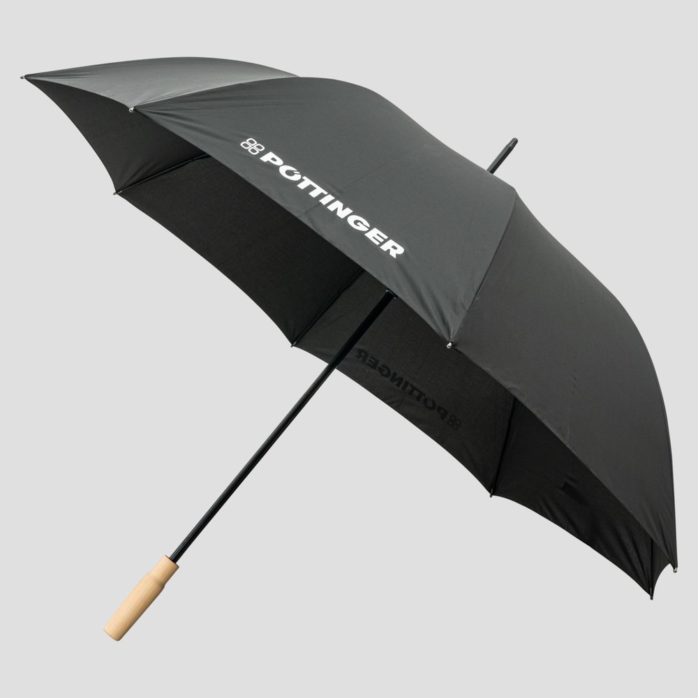 Umbrella with wooden handle
