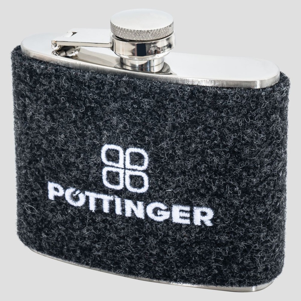 Hip flask with felt