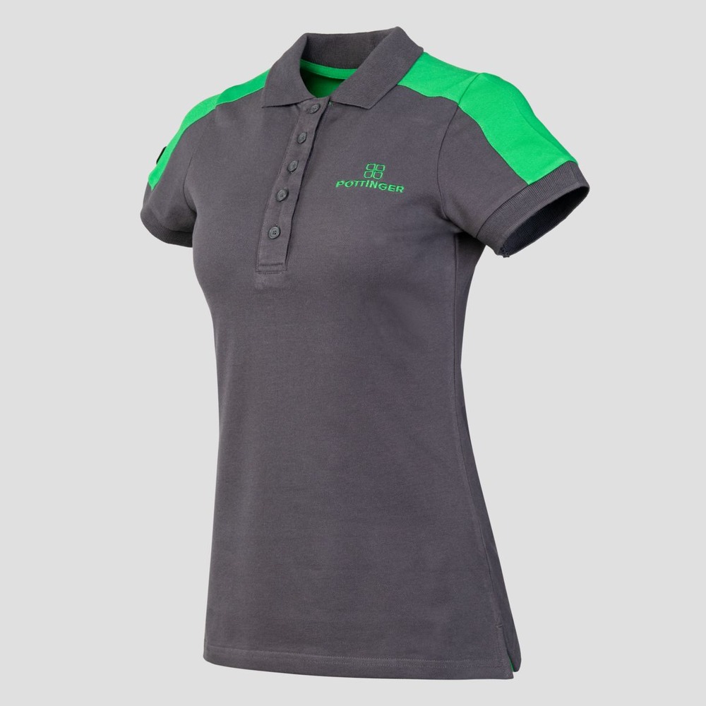 Women's polo shirt grey-green