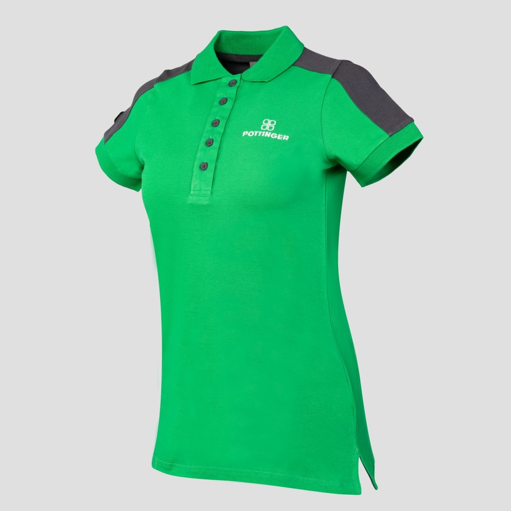 Women's polo shirt green-grey