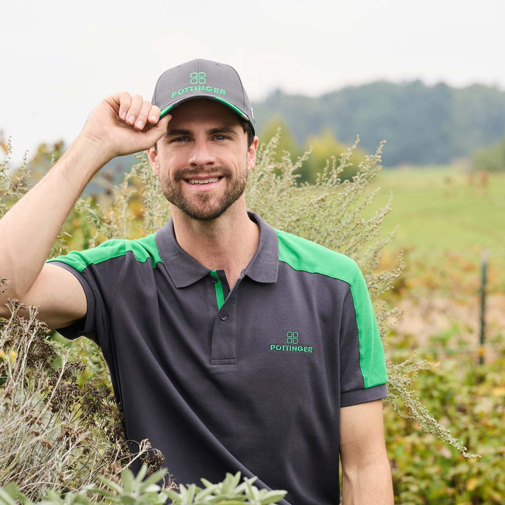 Men's polo shirt grey-green